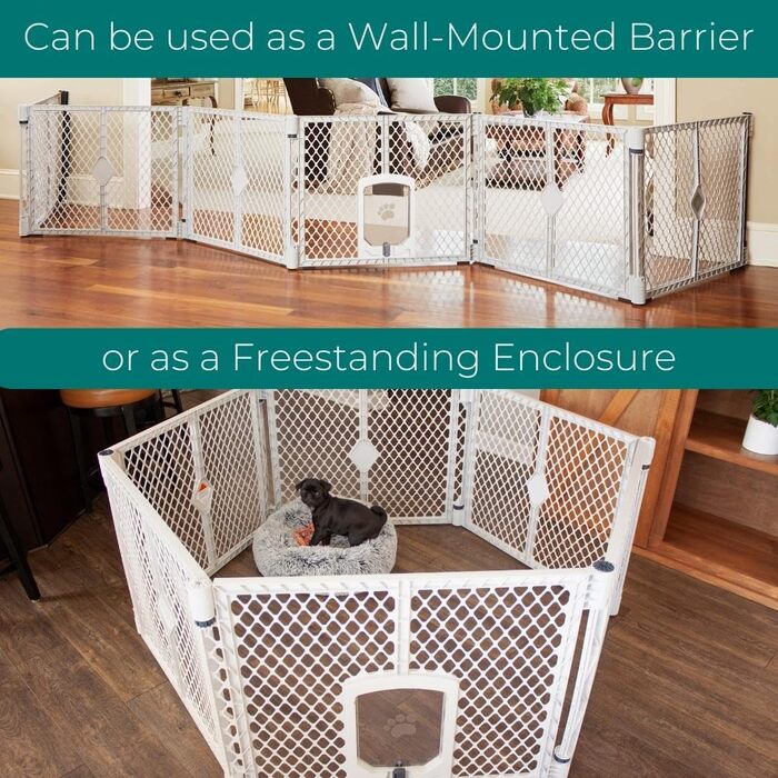 North States MYPET Petyard – портативний вольєр для собак, 6 панелей, 66 см, сірий (для дому та вулиці)