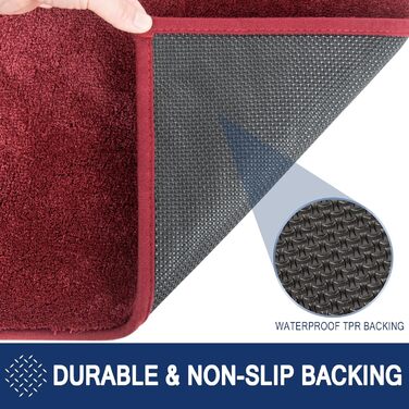 Килимок для дому 50x80 см, антиковзаючий, машинне прання, поглинаючий воду, для собак, вхід, перед дверма, коридор (137x210 см, червоний)