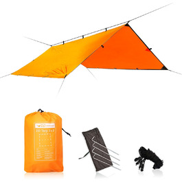 DD Plane - намет-тент 3x3 м, легкий, багатофункціональний та міцний, Coyote Brown (Sunset Orange)