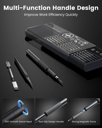 Електрична викрутка 36 в 1 Mini Electric Screwdriver set, акумуляторний набір з бітами H4, H6.3, 4 моменти, 1500mAh, інструмент для ремонту телефонів, окулярів, годинників, ноутбуків