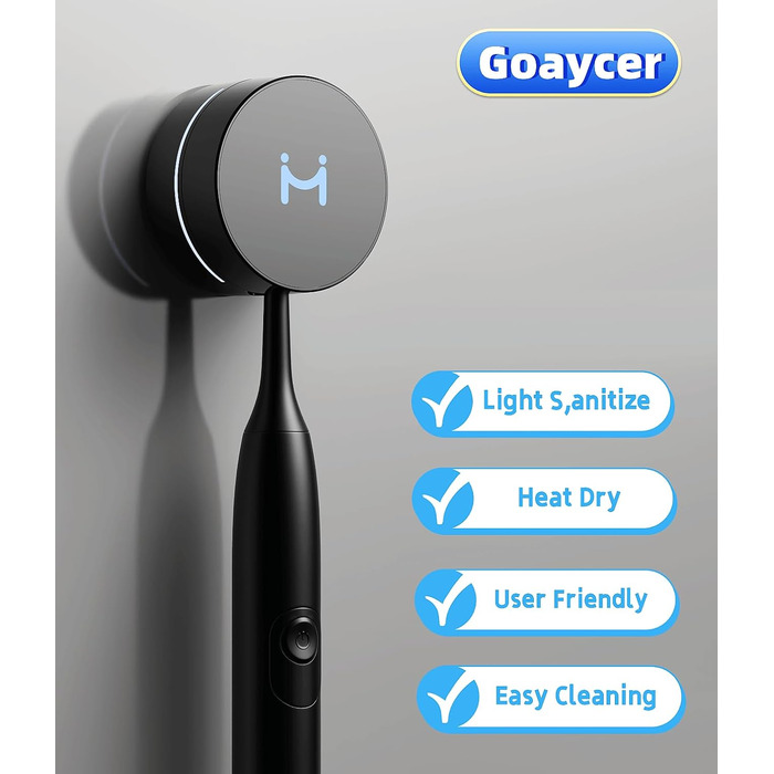 Bathroom Toothbrush Holder, Smart Toothbrush Cleaner with Heat Dryer, Rechargeable Toothbrush Covers