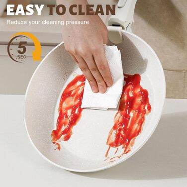 Набір посуду Numola 10 предметів: каструлі та сковорідки з антипригарним покриттям, знімні ручки, керамічний набір посуду для індукційних плит, кемпінгу, сумісний з посудомийною машиною