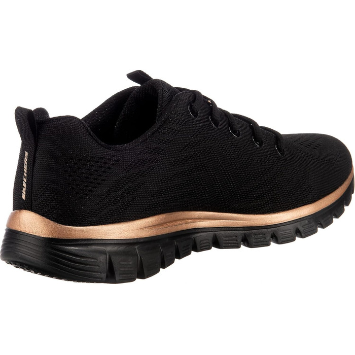 Жіночі кросівки Skechers Graceful Get Connected 37 EU, чорні з рожево-золотим оздобленням