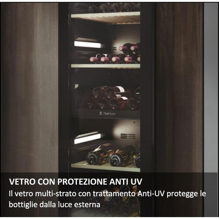 Haier 34 Bottle Wine Refrigerator - 2 Zone Wine Cooler with UV Glass Door, Wi-Fi & Touch Display, Vibration-Free Storage