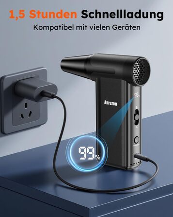 Електричний пилосос для очищення повітрям, 300000 RPM, 7600mAh, для ПК, електроніки, авто, диванів. Набір для чищення
