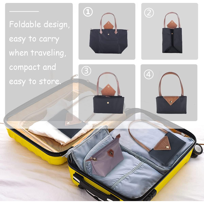 Жіноча сумка-шопер велика чорна водонепроникна, складана сумка через плече для подорожей, офісу, школи, покупок - темно-сіра