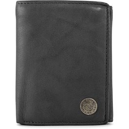 Cas8 Portmonee for Men MATS, Vertical Wallet, 100% Leather Wallet, Wallet with RFID Protection & 9 Card Slots, Flip-Up Wallet with Flap, Graphite