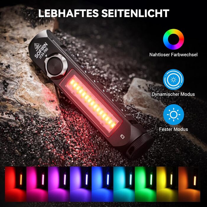 Ліхтарик Sofirn IF24 Pro LED, 1800 люмен, магнітна кришка, червоне та кольорове світло, акумуляторний, для кемпінгу та туризму