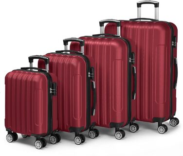 Набір валіз LALAHO 3/4/5 шт. з косметичками, багаж з ABS пластику, бургерний колір