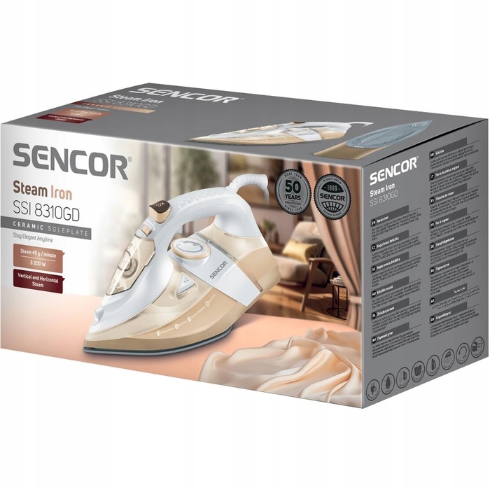 Парова праска з керамічною підошвою SENCOR SSI 8310GD, 3200 Вт