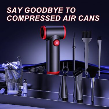 Електричний пилосос для видалення пилу ATENGEUS з регулюванням швидкості, 100500 об/хв, з LED-підсвічуванням, для ноутбуків, ПК, офісних пристроїв, диванів