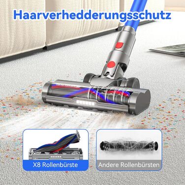 Бездротовий пилосос Sulean 580W з акумулятором, 70 хв роботи, 48000Pa, Smart Display, 1.6L, антинамотування, для твердих поверхонь, килимів, шерсті тварин