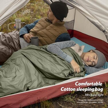 Спальний мішок Naturehike Ultraleicht: ультралегкий, 3-сезонний, 190x75/205x85 см, 680/760 г, для походів, кемпінгу, рюкзаків, 15°C, зелений XL