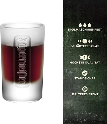 Набір шотерів Jägermeister 6 шт, 4cl та 2cl мірні склянки для лікеру та настоянок - Оригінал, стійкі до посудомийної машини