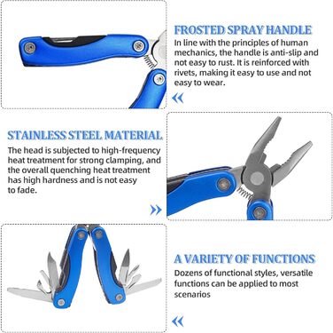 Мультитул 11 в 1: багатофункціональний інструмент з нержавіючої сталі з бітами для викрутки та складним ножем, у комплекті з сумкою для активного відпочинку