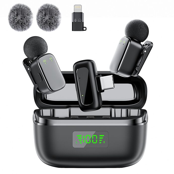 Беспроводной петличный микрофон для телефона/iPhone/iPad/камеры, мини-микрофон для стриминга, подавление шума, Plug & Play, идеален для видеосъемки, подкастов, YouTube, TikTok и интервью (S7)