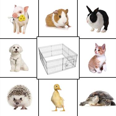 Клітка для цуценят Yaheetech 8-секційна з воротами, 61x61 см, для собак, котів, кроликів
