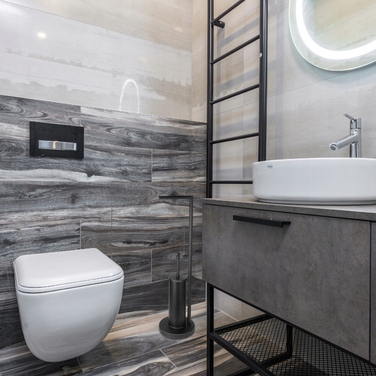 Підставка для ванної кімнати модель 104 з тримачем для паперу та йоржиком для унітаза, срібляста