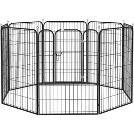 Клітка-манеж для цуценят PawHut 8-секційний, 80x100 см, для собак, котів, цуценят, для дому та вулиці