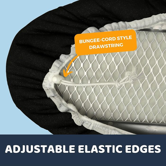 SAVUK Гірчичний чохол та подушка для прасувальної дошки з силіконовим покриттям, 4 шари, 38.1 x 137.2 см, надзвичайно міцна подушка, з терморефлексним покриттям, еластичний край (чорний, 38.1 x 137.2 см)