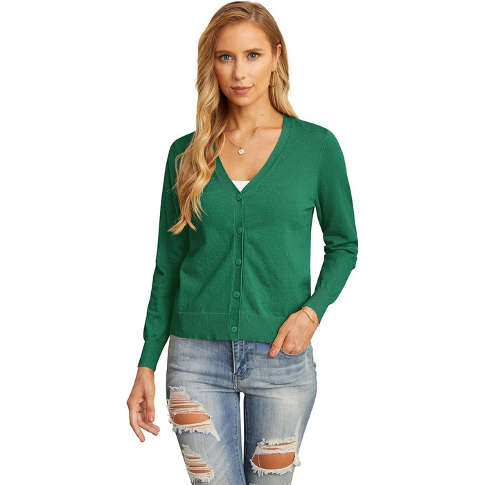 Кардиган жіночий Grecerelle, в'язаний, елегантний, темно-зелений (S)
