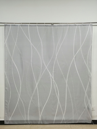 Сучасна текстильна штора для ванни, сіра, 180x200 см, з кільцями