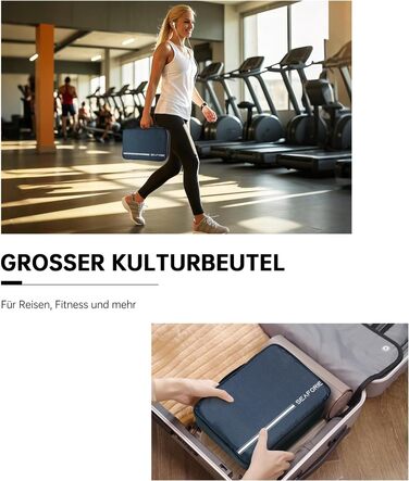 Сумка для туалетних аксесуарів на гачок, велика дорожня сумка-органайзер для жінок та чоловіків, 4-в-1 водонепроникна, армійний зелений (темно-синій)