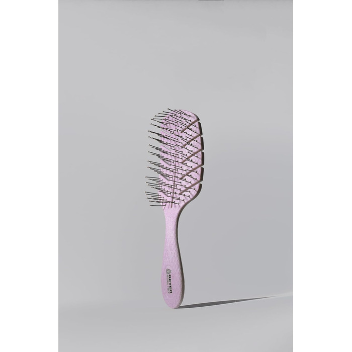 Щітка для волосся Beter з натуральної пшеничної волокна – антистатична міні-щітка для ніжного розчісування мокрого та сухого волосся – підходить для всіх типів волосся (рожева)