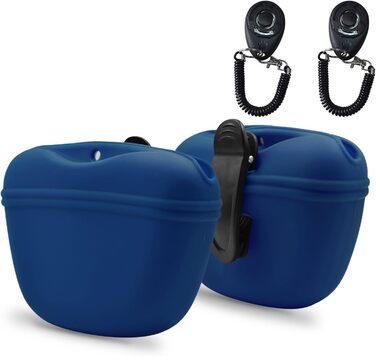 Силіконовий мішечок для корму для собак AUDWUD з кліпсою та магнітною застібкою, 2 шт., морська синя