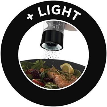 Електричні млини для солі та перцю Russell Hobbs 28010-56, керамічний механізм, чорні, набір 2 шт, для спецій і трав, регульований помел, LED підсвітка