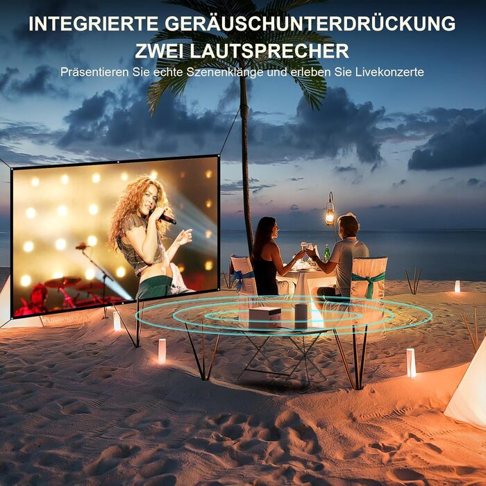 Проектор VOPLLS Mini Beamer 4K 1080P Full HD з автофокусом, корекцією трапеції, WiFi6, Bluetooth, 23000L/29000L для дому та мобільного використання