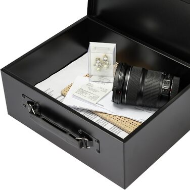 Сейф для документів HMF 1006-02 з електронним замком | 32,5 x 25,5 x 12,5 см | DIN A4 | Чорний