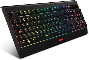 KROM Kabala – Бездротовий ігровий набір з RGB-клавіатурою та мишею, 6 Anti-Ghosting клавіш, 800-4800 DPI, іспанська розкладка, сумісний з PC, чорний