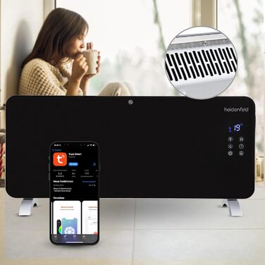 Конвектор Heidenfeld GK200 з Wi-Fi | 3 роки гарантії - електричний конвектор, 2000 Вт, до 40 м²