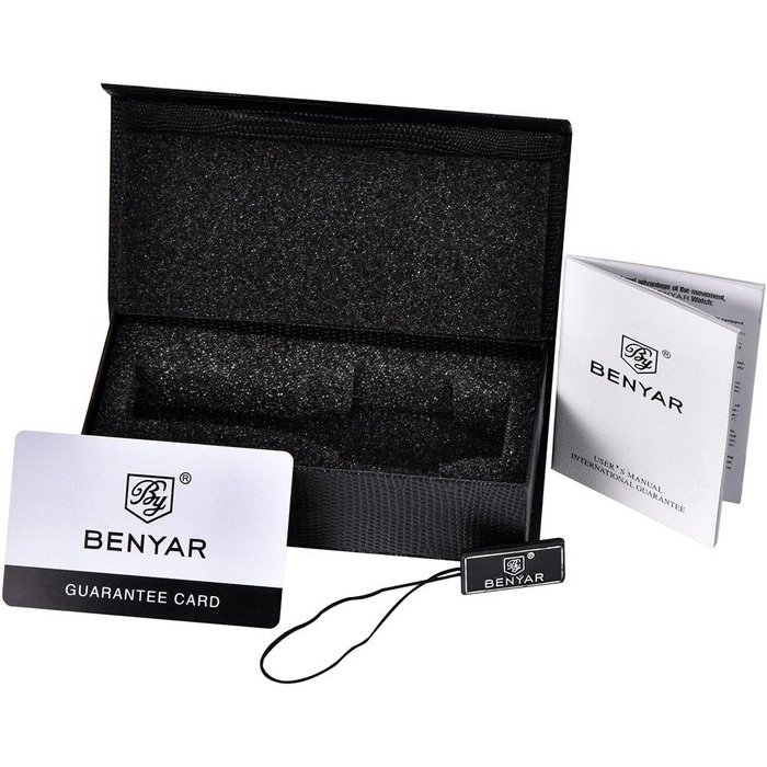 Годинник чоловічий Benyар Chronograph з кварцовим механізмом, водонепроникний, з нержавіючої сталі, для бізнесу, спорту та відпочинку (колір: коричневий, золотий, білий)