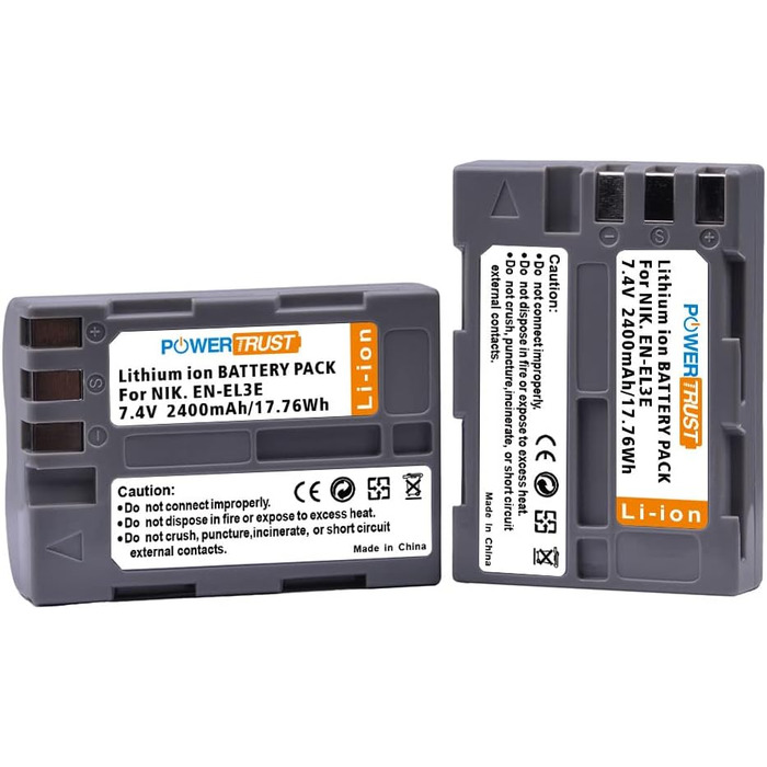 Акумулятор Nikon EN-EL3e/EN-EL3 (2 шт.) + Зарядний пристрій для фотоапаратів Nikon D30, D50, D70, D80, D90, D100, D200, D300, D700