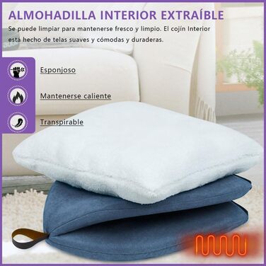 Квіткове ліжко для котів, м'яке, тепле, плюшеве, знімним подушкою (Блакитний M)