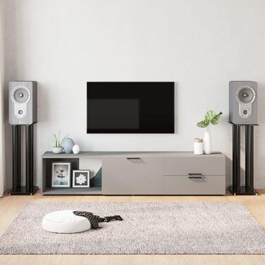 Підставка для колонок vidaXL, 2 шт., чорна, з антиковзкими ніжками, з міцного скла