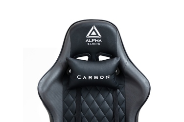 Ігрове крісло Alpha Gaming Carbon, штучна шкіра, чорно-сіре
