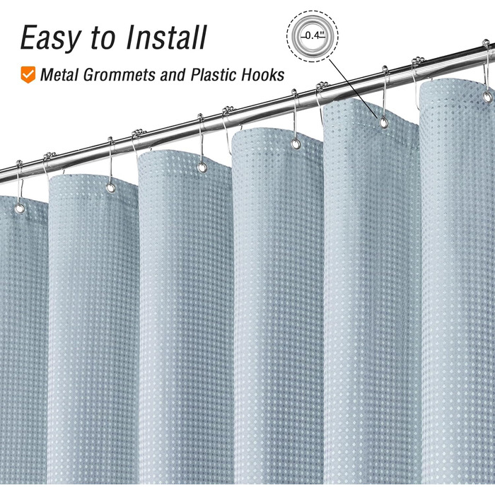 Завіса для душу Gibelle 183x213 см, вафельний малюнок, текстиль, водонепроникна, для прання, фіолетова