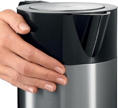 Bosch cordless kettle TWK7203, automatic shut-off, overheat protection, 7 temperature settings, keep-warm function, 1.7 L, 2200 W, black Single