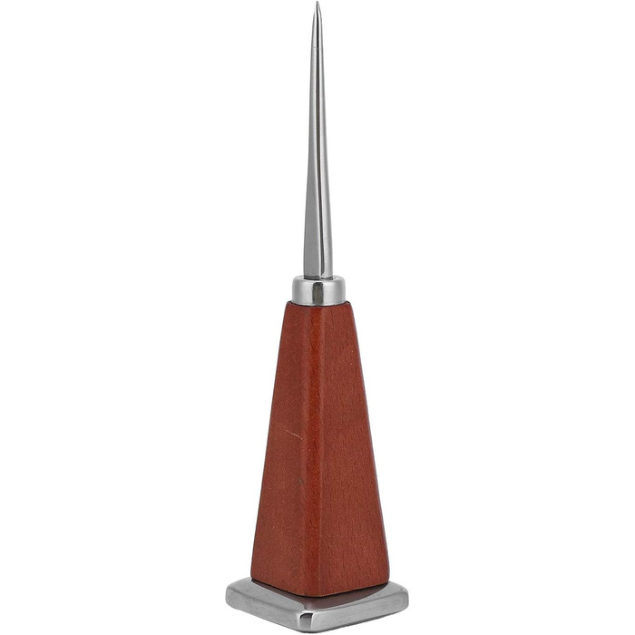 Nivvity Wooden Handle Ice Pick, Bartender Ice Pick, Stainless Steel Ice Pick with Wooden Handle Bartender Tool for Bars Restaurants (Single Prong Square Tail)