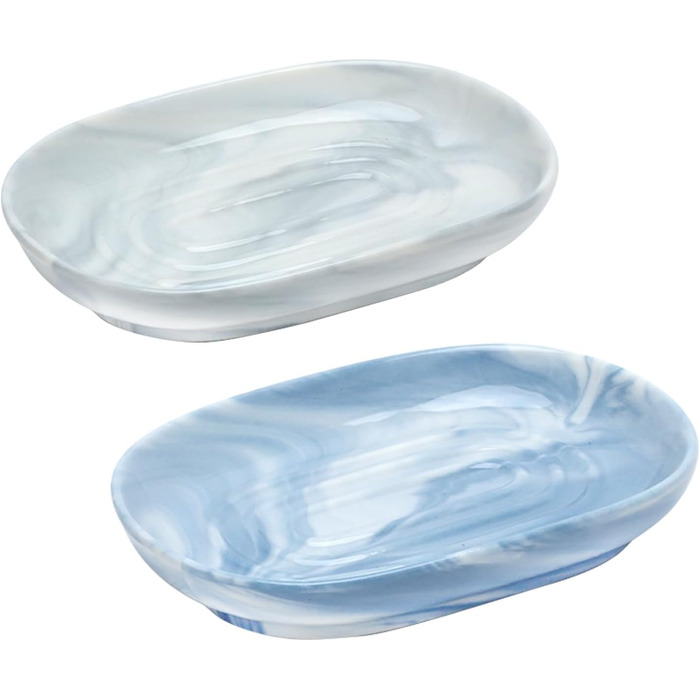 2 шт. мильниця керамічна, антиковзка, тримач для мила, мармур, овальна, для ванної, кухні, душу