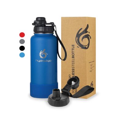 Термофляга Hydro2Go Edelstahl 950 мл з соломинкою, синя - ізольована, BPA-free, не протікає, для спорту та активного відпочинку