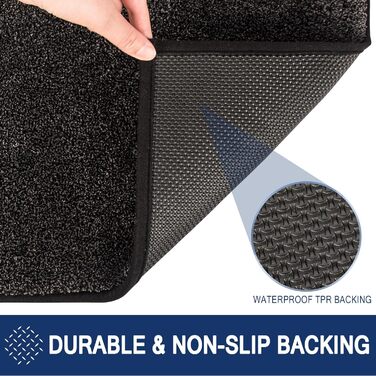Килимок для дому 50 x 80 см, антиковзаючий, для собак, вхідні двері, коридор, поглинає воду, Holzkohle