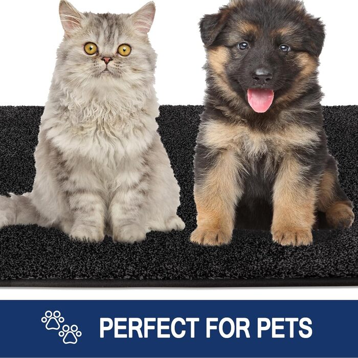 Килимок для дому 50 x 80 см, антиковзаючий, для собак, вхідні двері, коридор, поглинає воду, Holzkohle