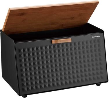 Кляузерг Brotbox - дерев'яний контейнер для хліба з нержавіючої сталі (чорний)