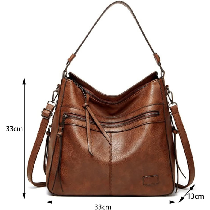 Жіноча сумка-шопер з екошкіри на плече та ручки, елегантна коричнева сумка через плече