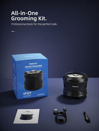 Електробритва чоловіча Glatzen з магнітною голівкою, 6 голів, USB-C, LED-дисплей, 10000 RPM