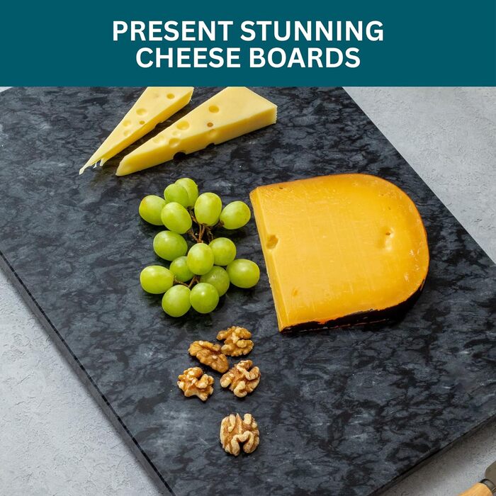 Обрізний дошка Homiu з мармуровим ефектом, 40 x 30 см, термостійка, антиковзна, чорна